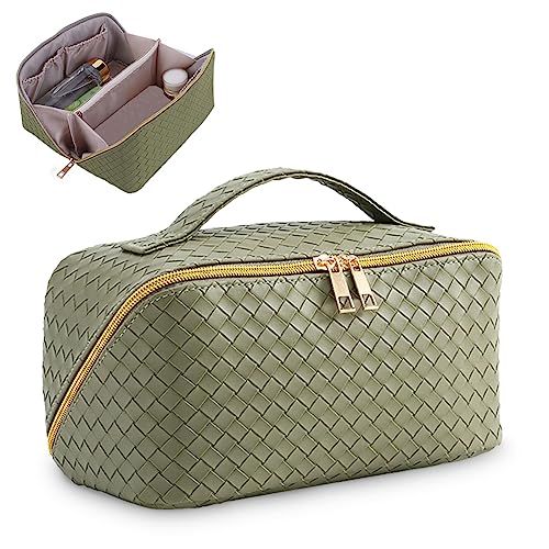 Woven PU Large Capacity Cosmetic Bag