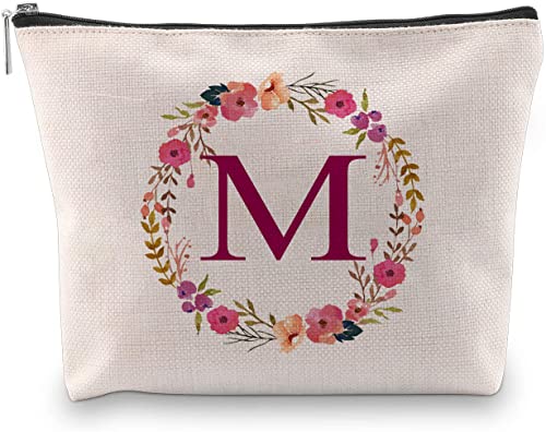 Personalized Initial Cosmetic Bag with Zipper