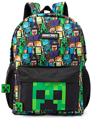 Minecraft Kids Black Backpack Boys School Rucksack