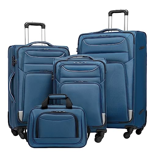 Coolife Luggage 4 Piece Set Suitcase Spinner