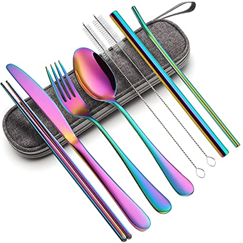 Portable Utensils Set - Reusable Travel Cutlery Set for On-the-Go Dining