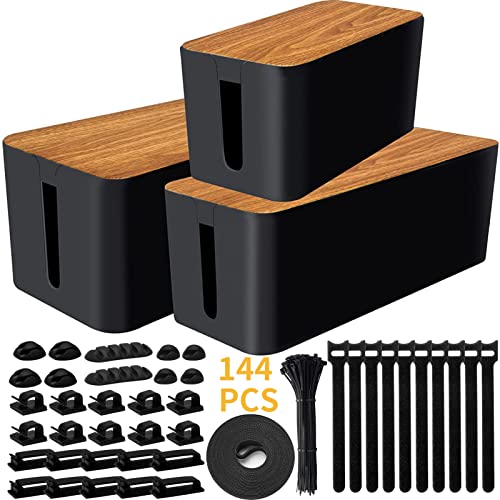 3 Pack Cable Management Box with Cable Management Kit 3 Pack Cable Management Box with Cable Management Kit