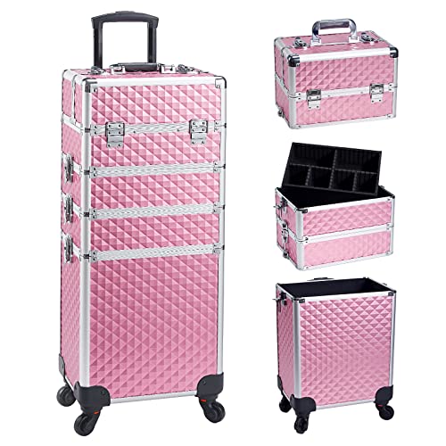 Adazzo 4-in-1 Rolling Makeup Trolley Case