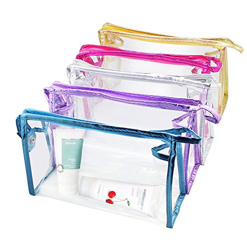 Meetory Clear Waterproof Cosmetic Bag with Zipper
