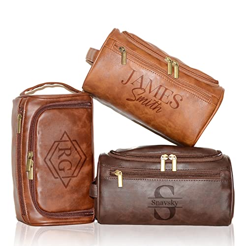 Personalized Leather Toiletry Bag for Men
