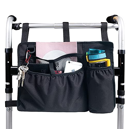 BVMAG Walker Bag Basket with Cup Holder Armrest Attachments