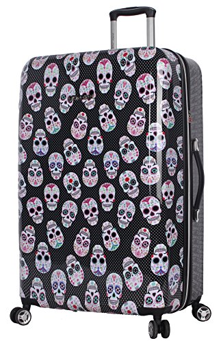 Betsey Johnson Checked Luggage - Designer Lightweight Bag with Spinner Wheels