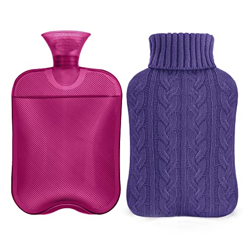 samply Hot Water Bottle with Knitted Cover