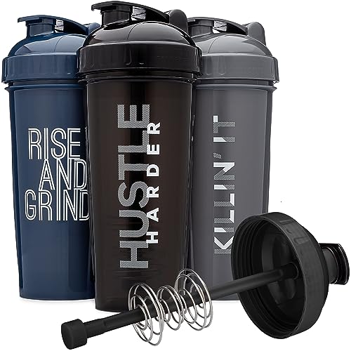 8 Pack] Protein Shaker Bottles for Protein Mixes, Dishwasher Safe, 4  Small 20 oz & 4 Large 28 oz Shaker Cups for Protein Shakes