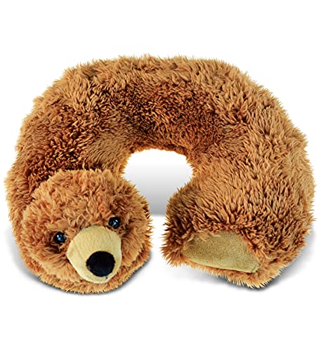 Grizzly Bear Plush Neck Pillow - Soft Travel Accessory