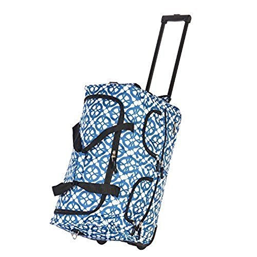 Olympia 22" 8 Pocket Rolling Duffel Bag - Geo Blue