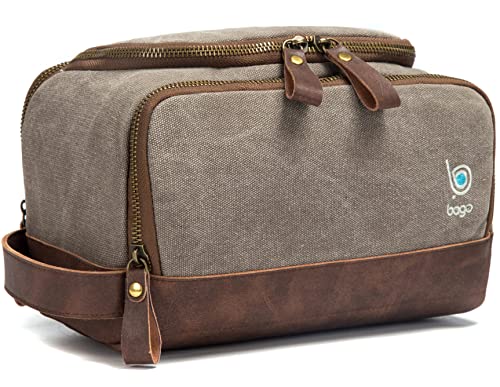 Bago Canvas Leather Dopp Kit for Men