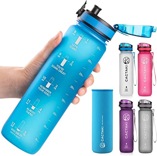 Cactaki 32 oz Hydration Tracker Water Bottle