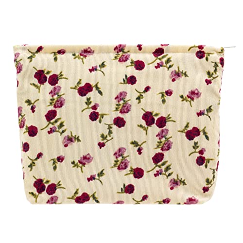 PAZIMIIK Vintage Rose Beige Makeup Bag