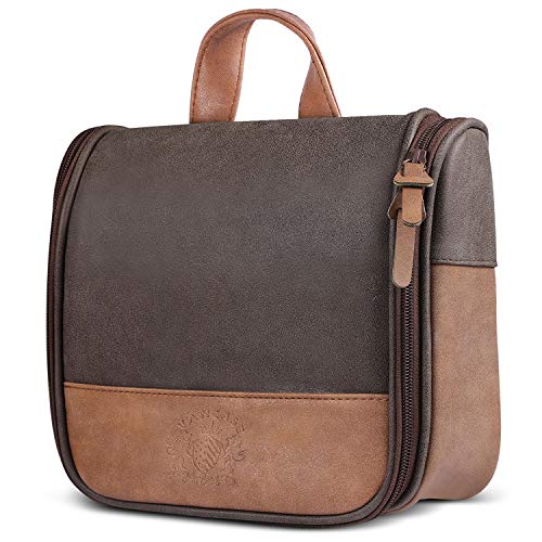 Vintage Leather Hanging Toiletry Bag for Men - Stylish and Portable Travel Organizer