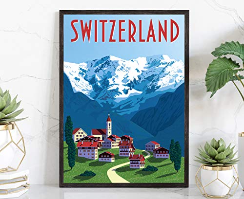 Switzerland 2 Retro Style Travel Poster