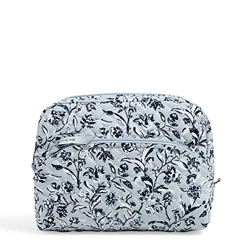 Vera Bradley Large Cosmetic Makeup Organizer Bag - Perennials Gray