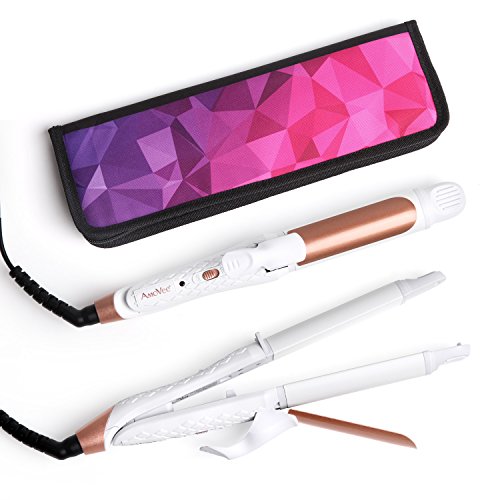 AmoVee 2-in-1 Travel Curling Iron & Mini Flat Iron