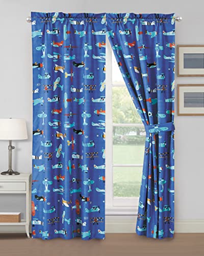 Airplane Print Curtain for Kids Bedroom Set