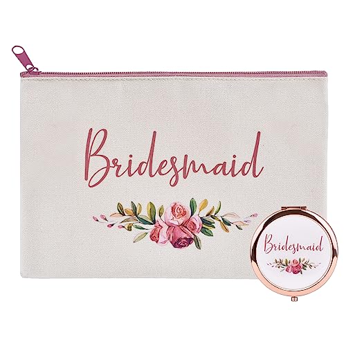 Bridesmaid Gifts Makeup Bag & Mirror Set
