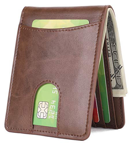 Mens Slim Front Pocket Wallet with RFID Blocking