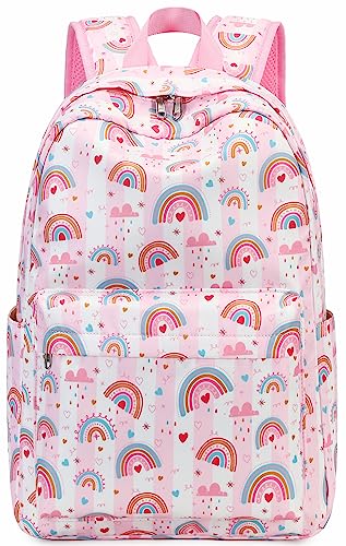 Rainbow Pink School Backpack for Girls