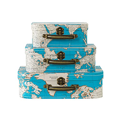 Vintage Travel Decorative Storage Boxes - Set of 3