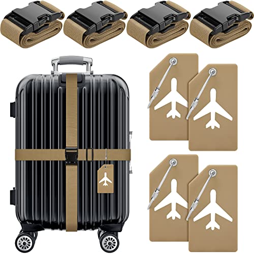 8 Pack Luggage Straps and Tags Set