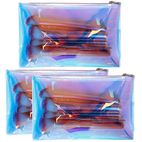 Clear Iridescent Holographic Makeup Bag