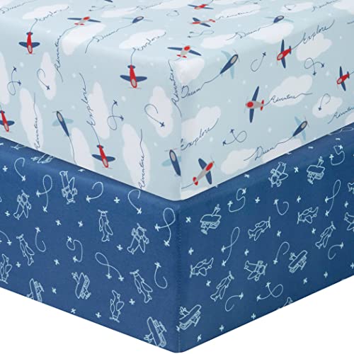 Sammy & Lou Airplanes 2-Pack Crib Sheet Set