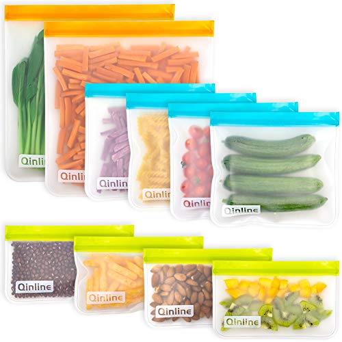Qinline Reusable Food Storage Bags - 10 Pack