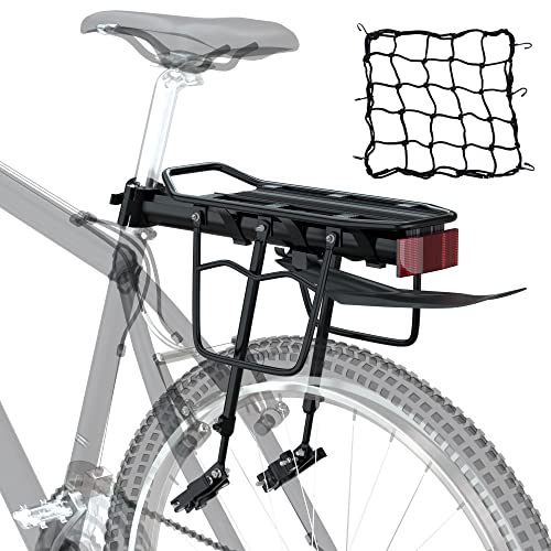 Adjustable Bike Cargo Rack with Fender & Cargo Net