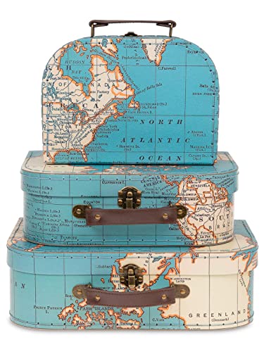 Jewelkeeper Vintage Decorative Storage Suitcases