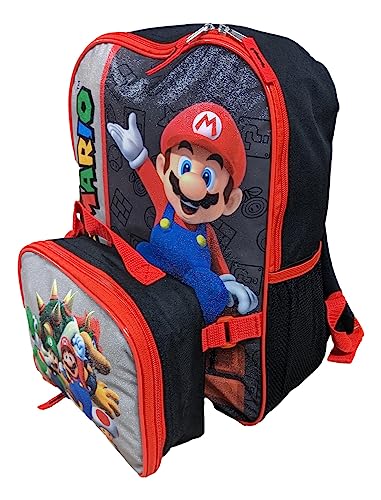 Super Mario 16" Backpack with Lunch Box
