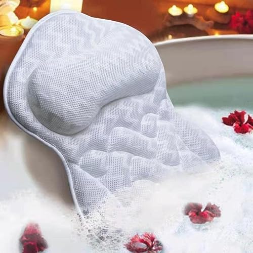 Luxurious Bath Pillow for Neck, Head, and Back Support