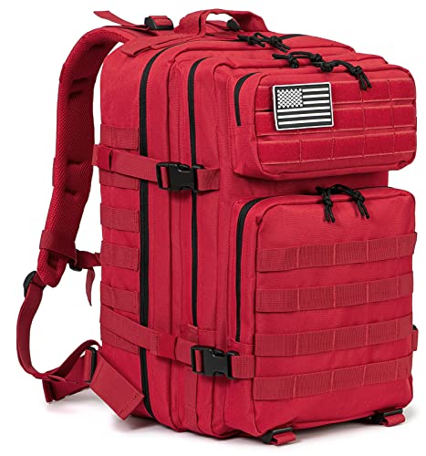 QT&QY 45L Red Military Tactical Backpack for Women GYM Fitness CCW Molle