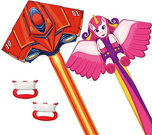 Unicorn & Airplane Kites for Kids
