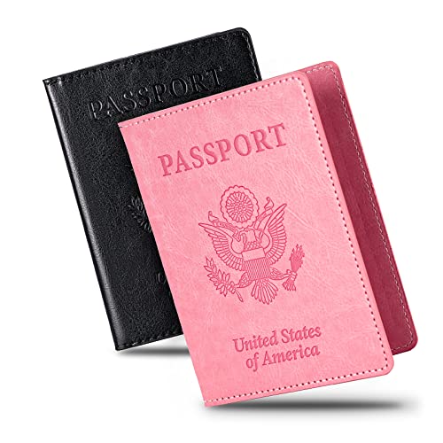 Honmein Passport Holders - Slim PU Leather Cover for Travelers