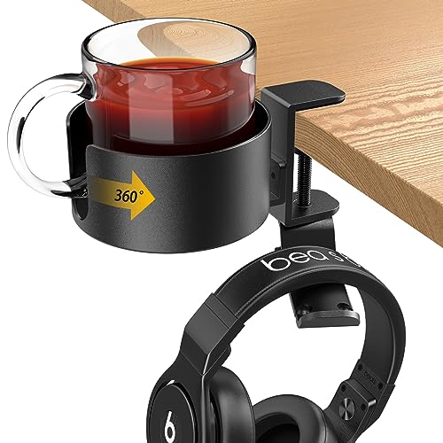 Large Desk Cup Holder & Headphone Hanger
