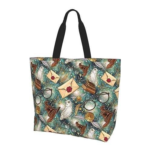 Harry Tote Bag Wizard Canvas Reusable Grocery Bag