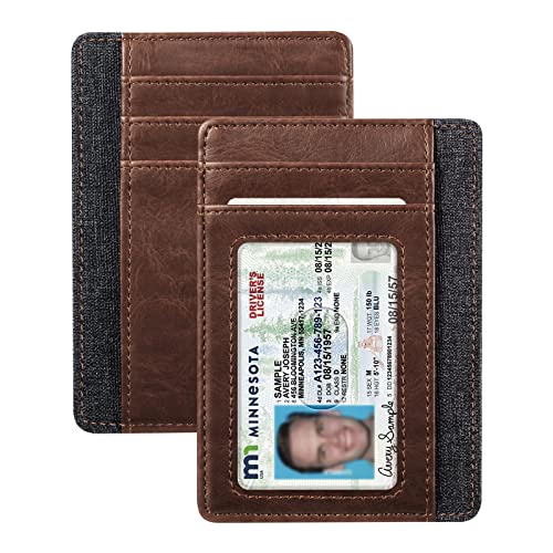 Fintie Slim RFID Blocking Front Pocket Wallet - Brown