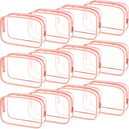 12-Piece Clear Cosmetics Bag PVC Zippered Toiletry Carry Pouch