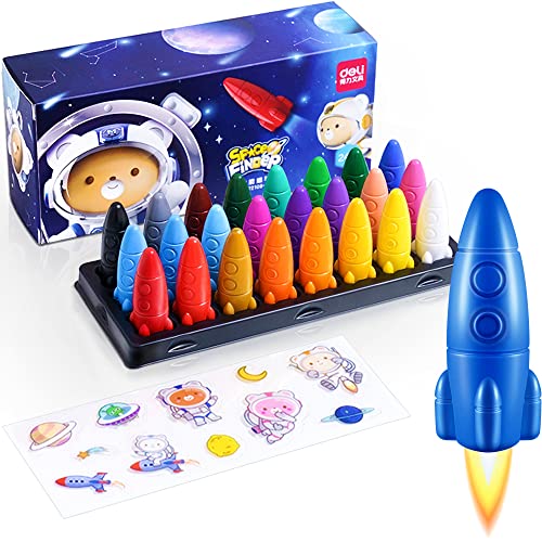Deli Toddler Crayons Rocket Non-Toxic Crayons