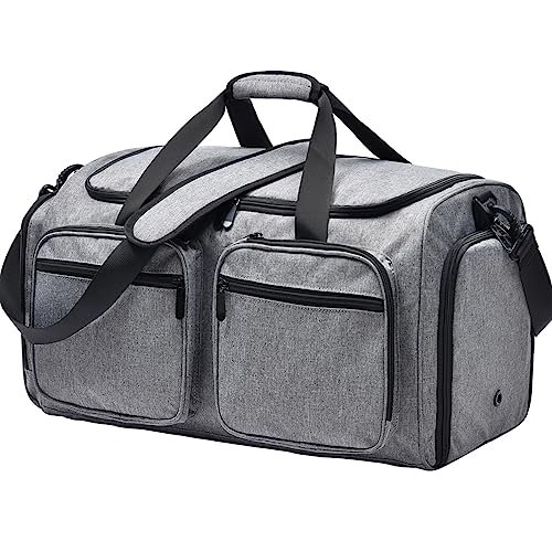 Large Waterproof Duffle Bag for Travel with Shoe Compartment