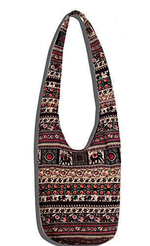 Hippie Crossbody Bag Thai Top Zip Hobo Sling Bag Hippie Crossbody Bag Thai Top Zip Hobo Sling Bag