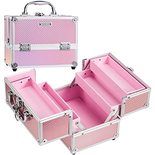 Frenessa Portable Makeup Train Case Organizer