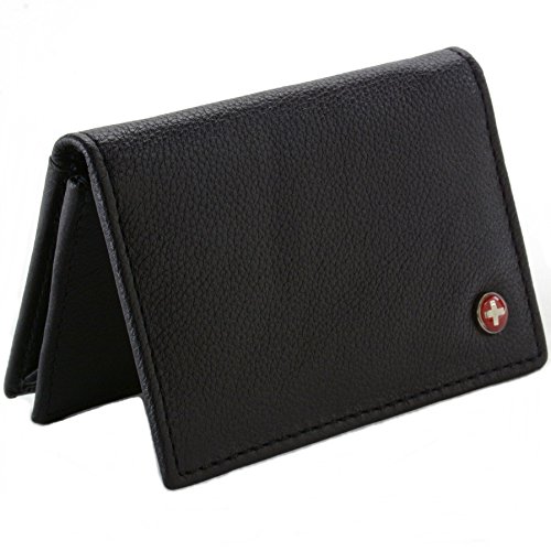 Alpine Swiss Classic Leather Business Card Wallet