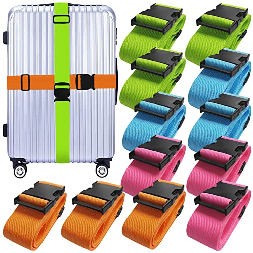12 Pack Luggage Straps Suitcase Belts Wide Adjustable Packing Straps