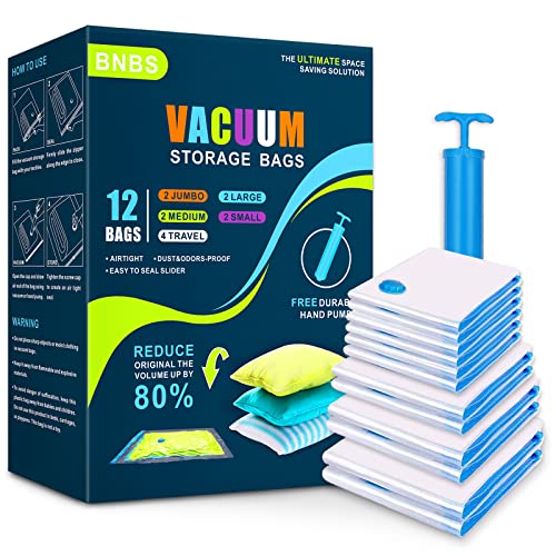 Space-Saving Vacuum Storage Bags - BNBS 12 Pack