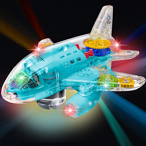 Light Up Transparent Airplane Toy for Kids